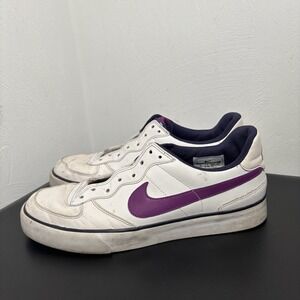 NIKE LEATHER RETRO THROW BACK Purple White Shoes Sneakers Women's Size 10 Y2K‎